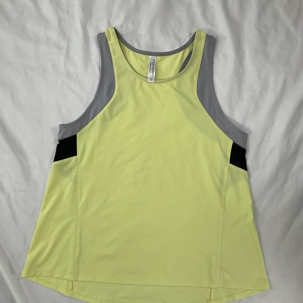 Inphorm Women's S Yellow, Gray, Black Tennis Golf Racerback Tank Top Sport 558